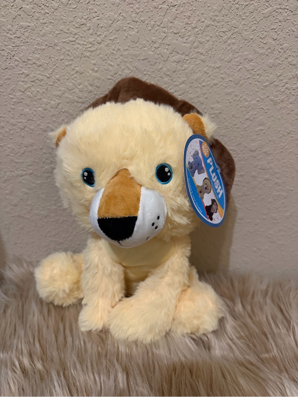 Plush Cream and Brown Lion Stuffed Animal by Plush